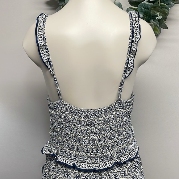 NWT Max Studio Navy Cream Medallion Links Sleeveless Maxi Dress L - Picture 8 of 15